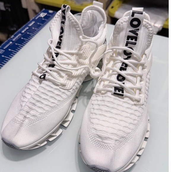 Mens White Blade Running Sneakers Fashion Mesh Athletic Shoes Sz 9.5 NEW - Picture 3 of 15